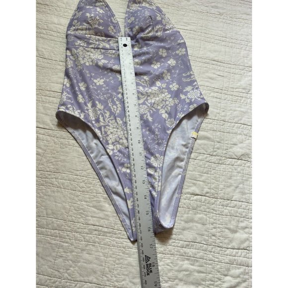 Summersalt Vintage Floral Halter Plunge One Piece Swim Bathing Suit Size 2 - Picture 10 of 10